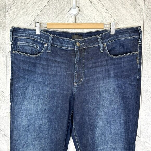 Silver Jeans Womens Plus Size 22 Suki Slim Boot Bootcut Dark Wash 31" Inseam - Picture 3 of 7